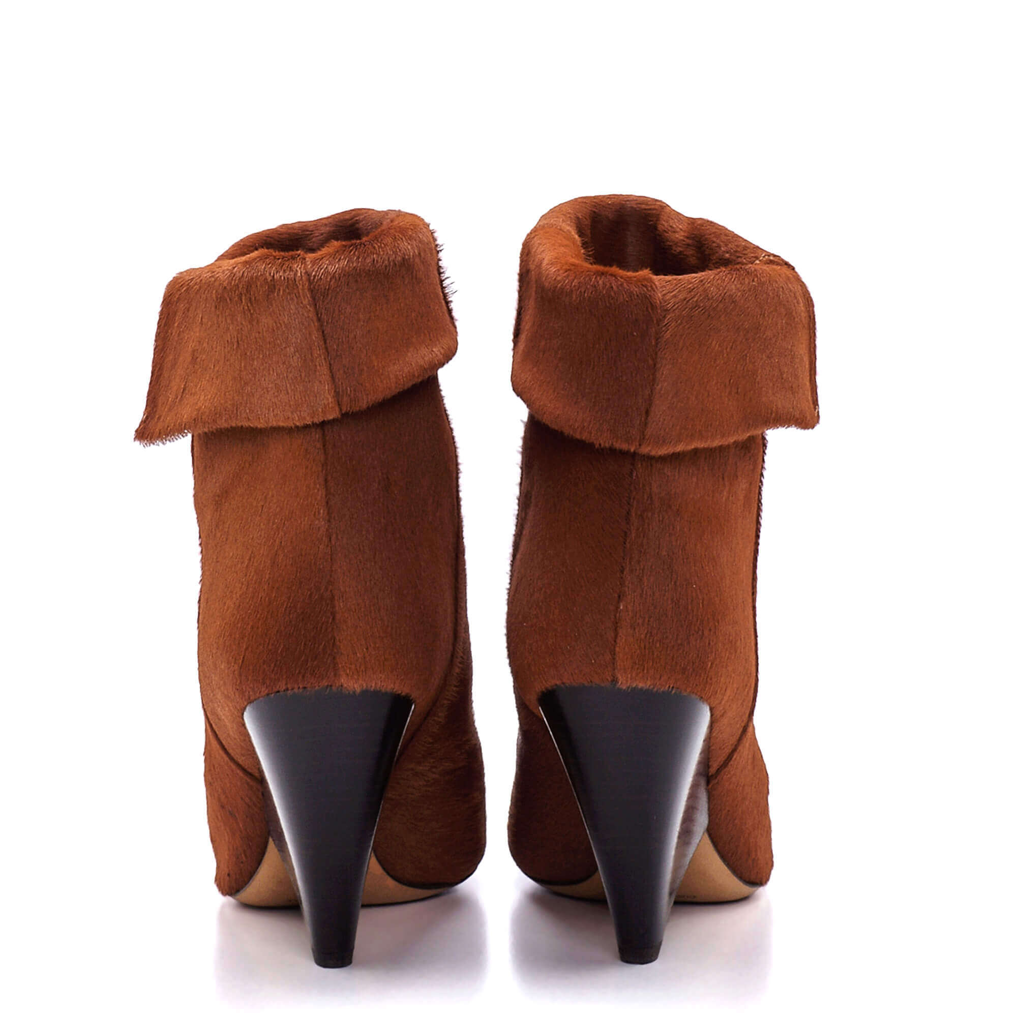 Isabel Marant - Brown Pony Hair Folded Booties